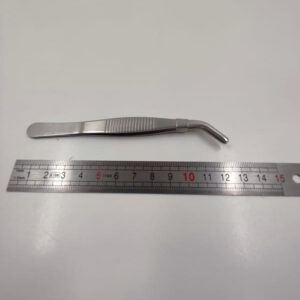 Pinzas médicas punta curva 12.5 cm.