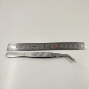 Pinzas médicas punta curva 14 cm.